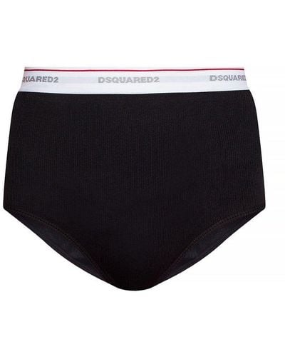DSquared² High-Waisted Briefs - Black