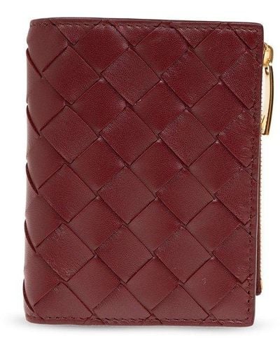 Bottega Veneta Leather Wallet, - Red