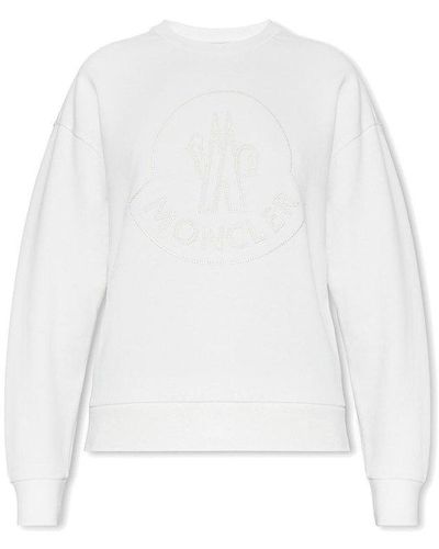Moncler Cream Sweatshirt With Logo - White