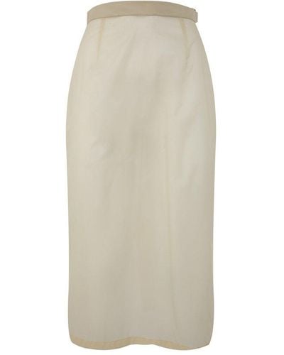 Maison Margiela Straight Polyamide Skirt - Natural