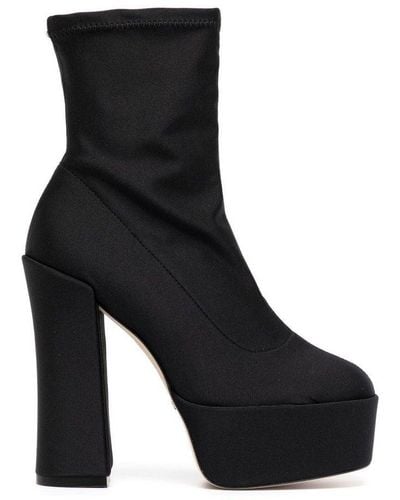 Stuart Weitzman Block-heeled Round-toe Boots - Black