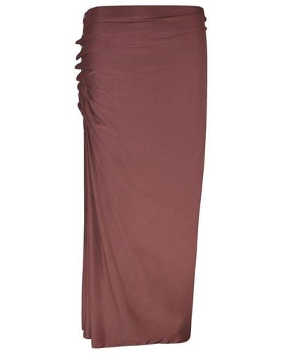 Rabanne Draped Detailed Asymmetric Maxi Skirt - Purple