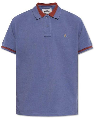 Vivienne Westwood Polo Shirt With Logo, - Blue