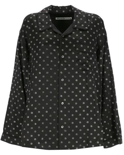 Alexander Wang Embellished Long-sleeved Pyjama Shirt - Black