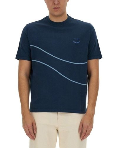 PS by Paul Smith Logo Detailed Crewneck T-shirt - Blue