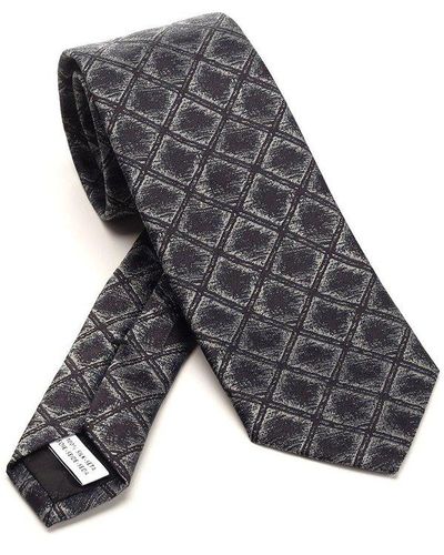 Ferragamo Check Printed Tie - Grey