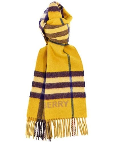 Burberry Check Scarf Scarves - Yellow