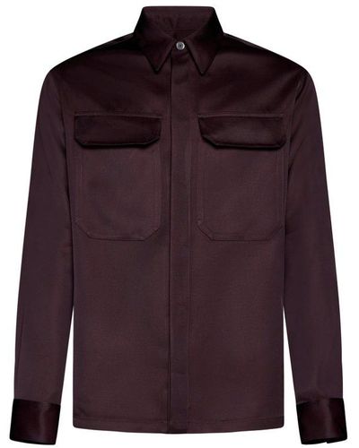 Jil Sander Flap Pocket Long-sleeved Shirt - Purple