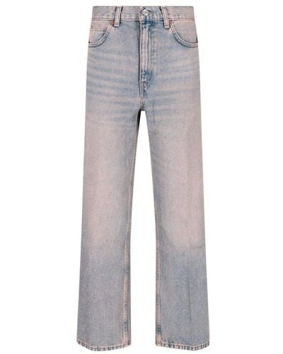 RE/DONE High-waist Flared Distressed Jeans - Grey
