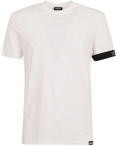 DSquared² Logo-trim Round-neck T-shirt - White