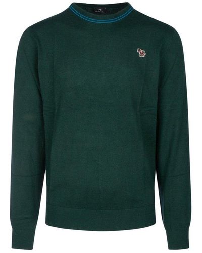 PS by Paul Smith Zebra Patch Crewneck Sweater - Green