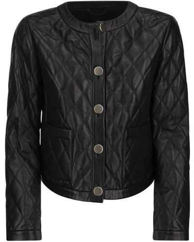 Max Mara Studio Buttoned Quilted Jacket - Black