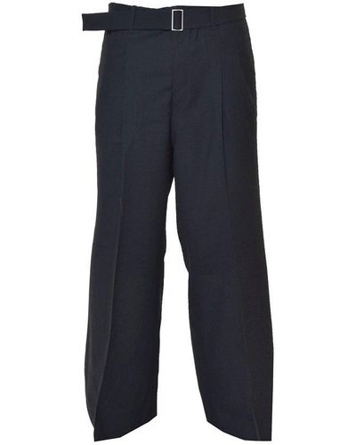 Etudes Studio High-waisted Belted Trousers - Blue