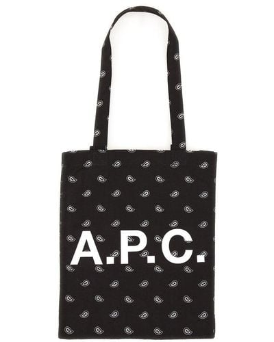 A.P.C. Logo-printed Tote Bag - Black