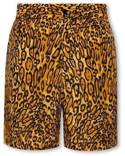 Moschino Shorts With Animal Print - Natural
