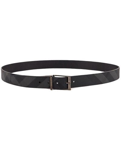 Burberry Reversible Check-printed Buckle Belt - White