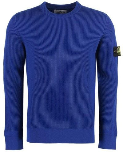 Stone Island Virgin Wool Sweater - Blue