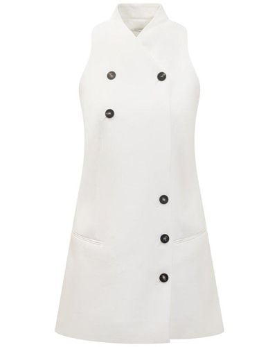 Ferragamo Mini Robe Manteau Dress - White