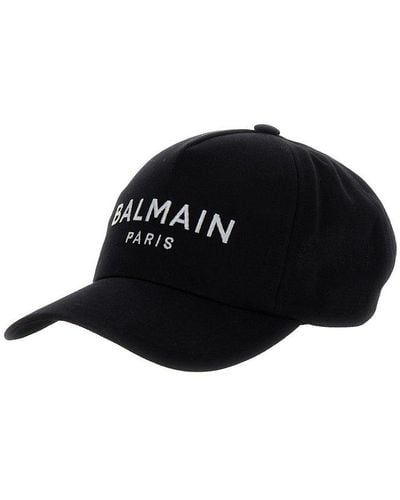 Balmain Logo Embroidered Baseball Cap - Black