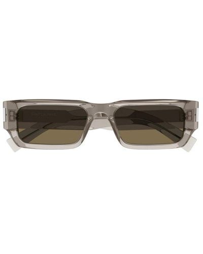 Saint Laurent Rectangular Frame Sunglasses - Natural