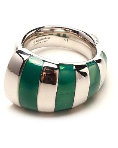 Ferragamo Rounded Band Ring - Green