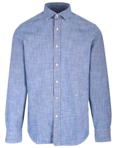 Jacob Cohen Logo-embroidered Button-up Denim Shirt - Blue