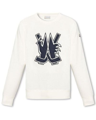 Moncler Cotton Sweatshirt With Logo - White