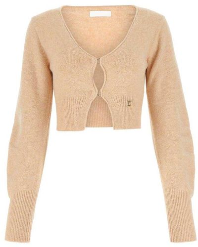 Low Classic Cropped Knit Cardigan - White