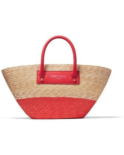 Jimmy Choo Beach Basket Small Shopper Bag - Pink