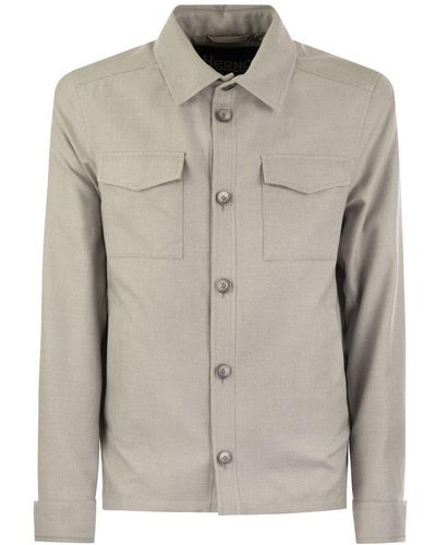 Herno Rain Cotton Cashmere Shirt - Gray