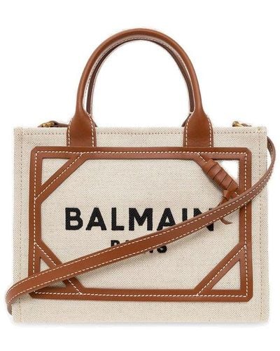 Balmain B-army Small Shopping Bag - Natural