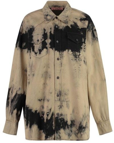 Acne Studios Dye Effect Denim Overshirt - Black