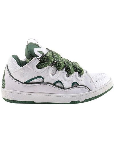 Lanvin Curb Trainers Khaki And White