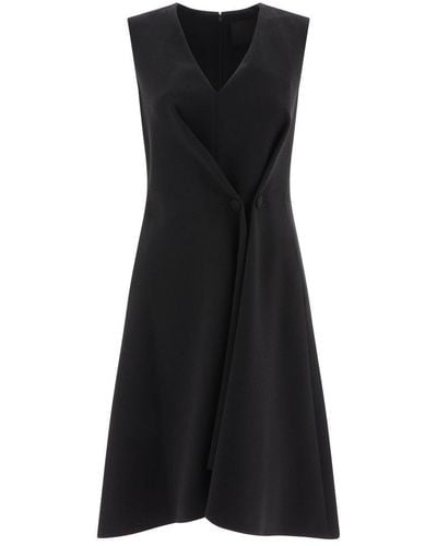 Givenchy Dress With Buttons And Pleated Effect - Black