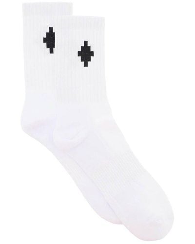 Marcelo Burlon Cross Logo Sports Socks - White