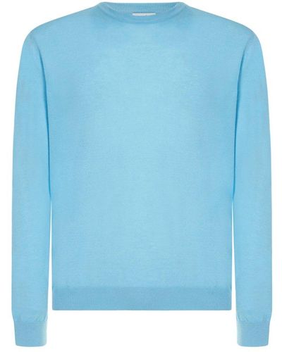 Malo Crewneck Knitted Sweater - Blue