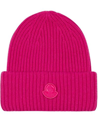 Moncler Wool Beanie Hat - Pink