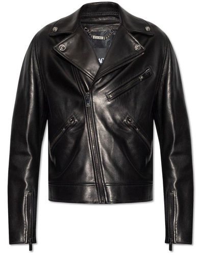 Versace Leather Biker Jacket - Black