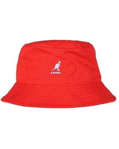 Kangol Logo Patch Bucket Hat - Red