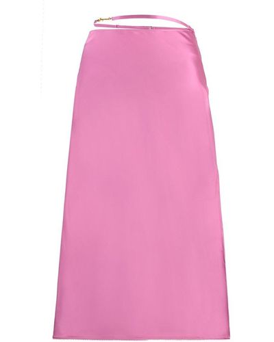 Jacquemus La Jupe Notte Satin Midi Skirt - Pink