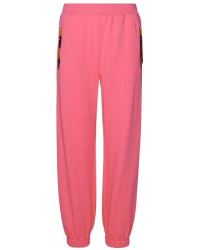 Moschino Logo Plaque Detailed Joggers - Pink