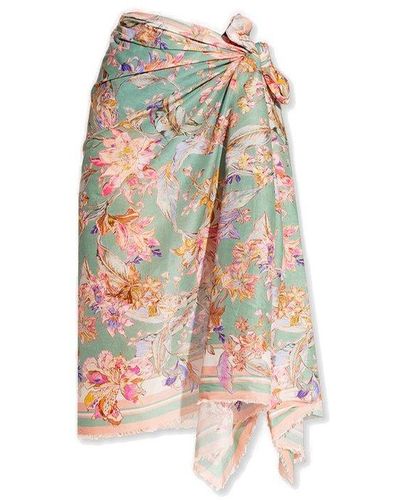 Zimmermann Floral-printed Pareo - White