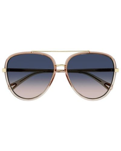 Chloé Aviator-frame Sunglasses - Blue