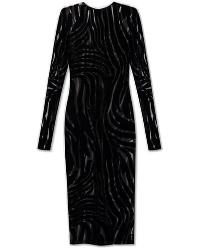 Versace Dress With Zebra Motif - Black
