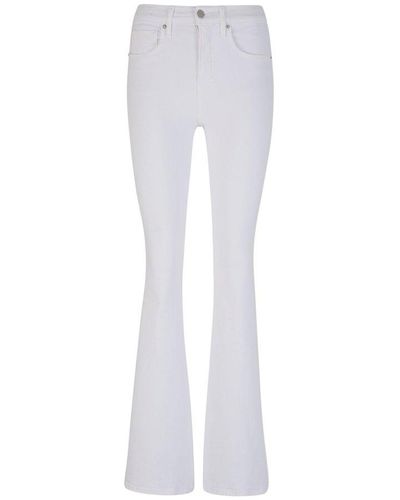 Veronica Beard Beverly High Waist Skinny Flared Jeans - White