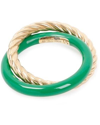 Bottega Veneta Silver Ring Jewellery - Green
