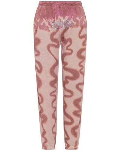 Collina Strada Graphic Printed Tapered Track Pants - Pink