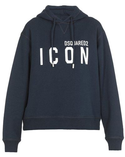 DSquared² Icon Print Hoodie - Blue
