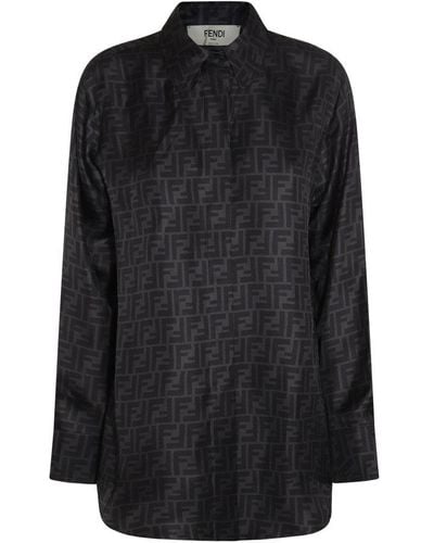 Fendi Charcoal Twill Shirt - Gray