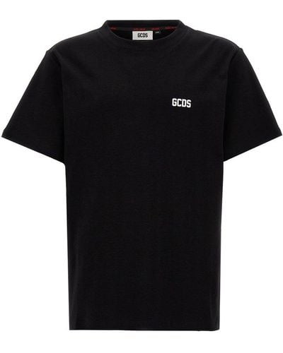 Gcds Logo Printed Crewneck T-shirt - Black